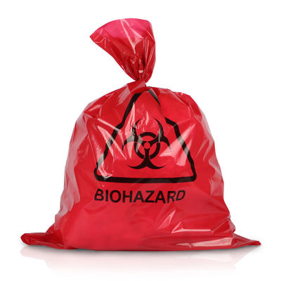 kwaliteit  Custom Autoclave ISO9001 Red Medical Waste Bags 65MIC LDPE HDPE fabriek