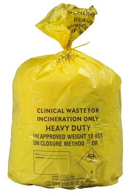 LDPE/HDPE/van MDPE het Besmettelijke Beschikbare Gele Klinische Vervoer van de Afvalzak