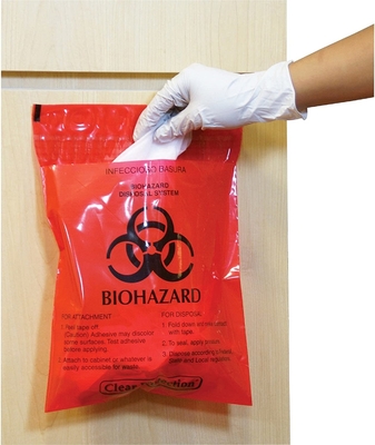LDPE Rood Zak Biomedisch Afval met Dubbele Plakband