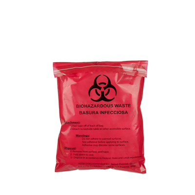 Convinent 2 Mil Stick-On Biohazard Red Medical-Afvalzakken 28 X 38 Cm