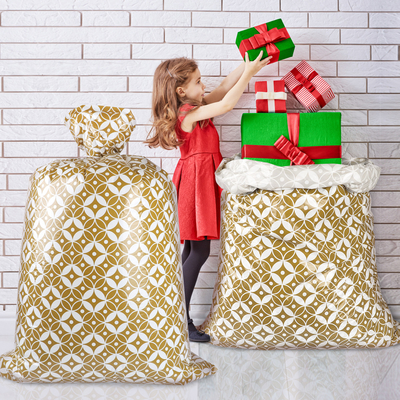 Douane Gouden Patroon 56 Duim Jumbo Plastic Huidige Zak voor Chirstmas