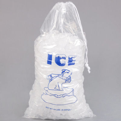 20lb LDPE Duurzame de Plastic Zakkenhitte van het Ijsblok - verbinding met Drawstring-Sluiting