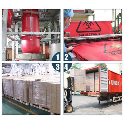 Rode Hoge het Afvalzak van Isolatie Besmettelijke Biohazard - dichtheid 17 Microns 40-45 Gallon