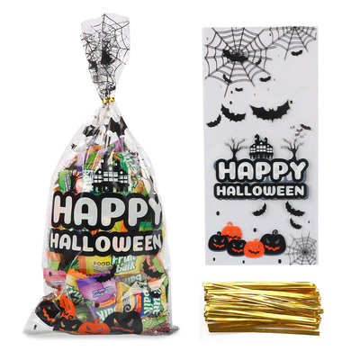 Pp-LDPE Klant die 150 het Cellofaanzakken drukken van Stukkenhalloween