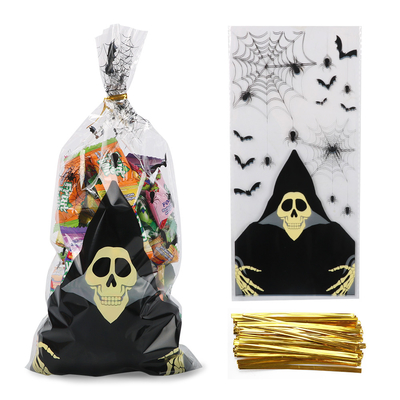 Halloween-het Skeletcellofaan behandelt Zak 150pcs voor Jonge geitjes