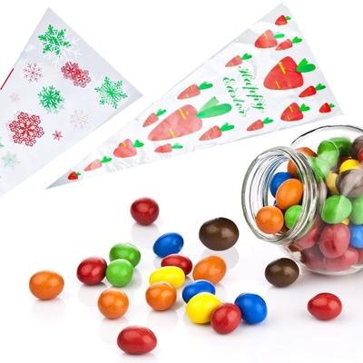 200 PCs-de Kegelzak 6 x 15 Duim Duidelijke Driehoek behandelt Zakken met Draaibanden voor Met de hand gemaakt Koekje